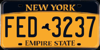 NY license plate FED3237