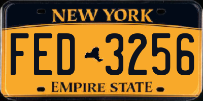 NY license plate FED3256