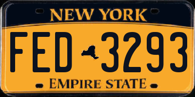 NY license plate FED3293