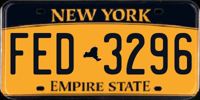 NY license plate FED3296