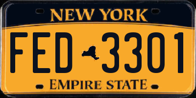 NY license plate FED3301