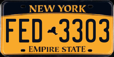 NY license plate FED3303
