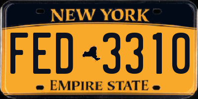 NY license plate FED3310