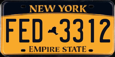 NY license plate FED3312
