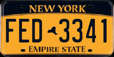 NY license plate FED3341