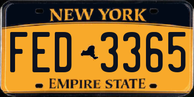 NY license plate FED3365