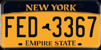 NY license plate FED3367