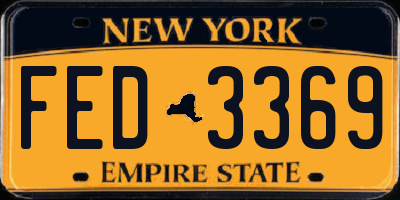 NY license plate FED3369