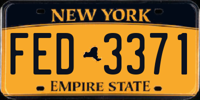 NY license plate FED3371