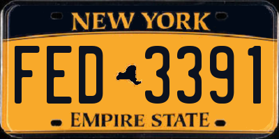 NY license plate FED3391
