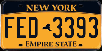 NY license plate FED3393