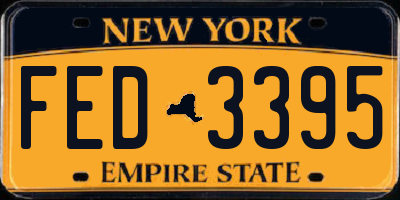NY license plate FED3395