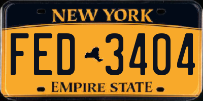 NY license plate FED3404
