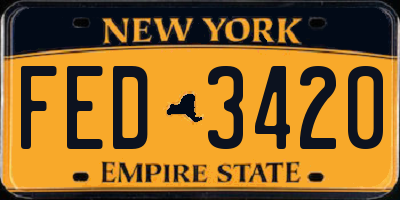 NY license plate FED3420