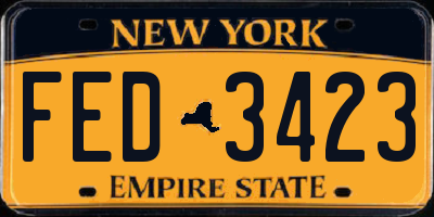 NY license plate FED3423