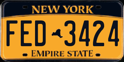 NY license plate FED3424