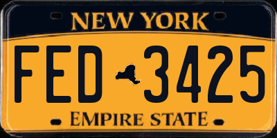 NY license plate FED3425
