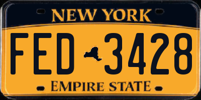 NY license plate FED3428