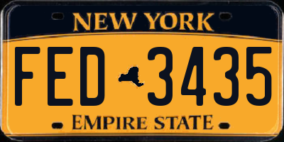 NY license plate FED3435