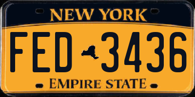 NY license plate FED3436
