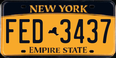 NY license plate FED3437