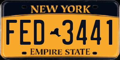 NY license plate FED3441