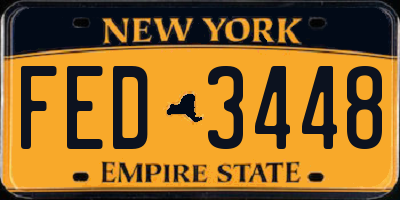 NY license plate FED3448