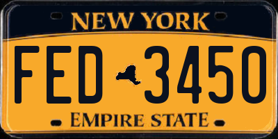 NY license plate FED3450