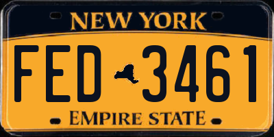 NY license plate FED3461