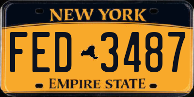 NY license plate FED3487