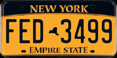 NY license plate FED3499