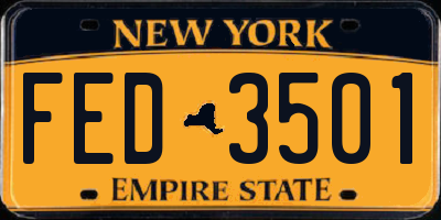 NY license plate FED3501