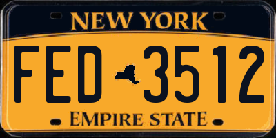 NY license plate FED3512