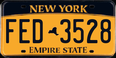 NY license plate FED3528