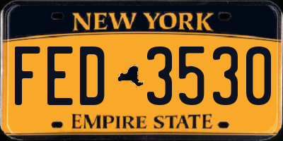 NY license plate FED3530