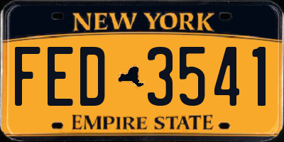 NY license plate FED3541