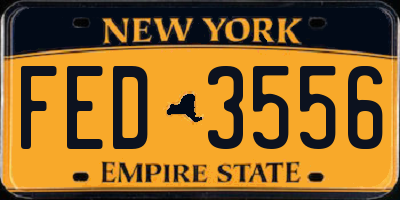 NY license plate FED3556