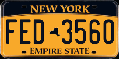 NY license plate FED3560
