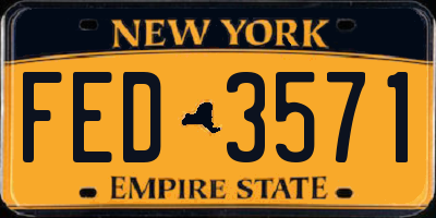 NY license plate FED3571
