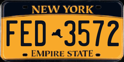 NY license plate FED3572