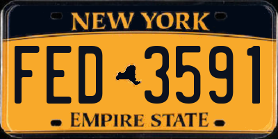NY license plate FED3591