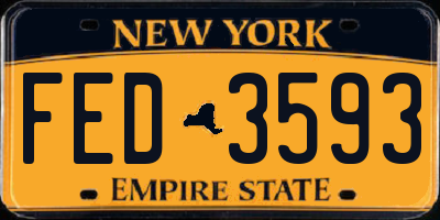 NY license plate FED3593