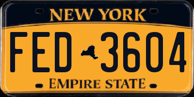 NY license plate FED3604