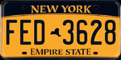NY license plate FED3628