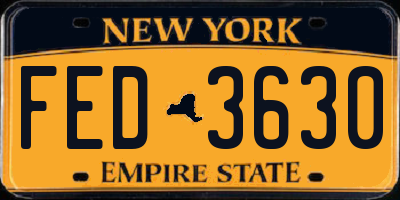 NY license plate FED3630