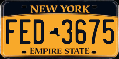 NY license plate FED3675