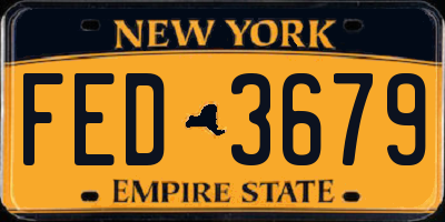 NY license plate FED3679