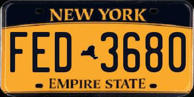NY license plate FED3680