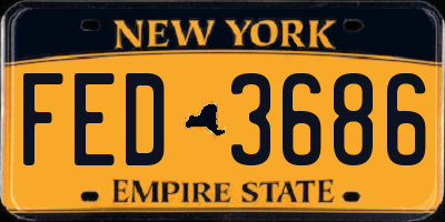 NY license plate FED3686