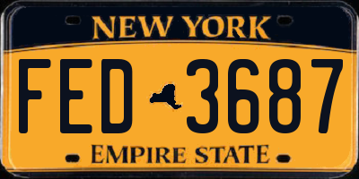 NY license plate FED3687